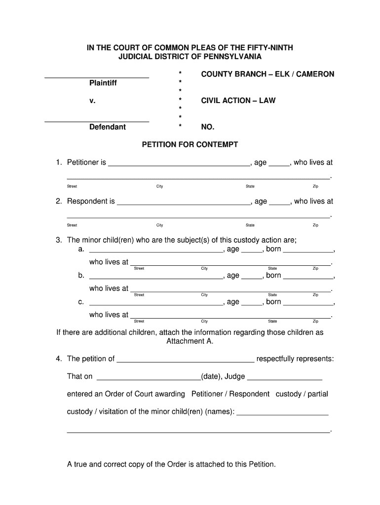 Petition Of Contempt In Divorce Form Tennessee Fill Out Sign Online