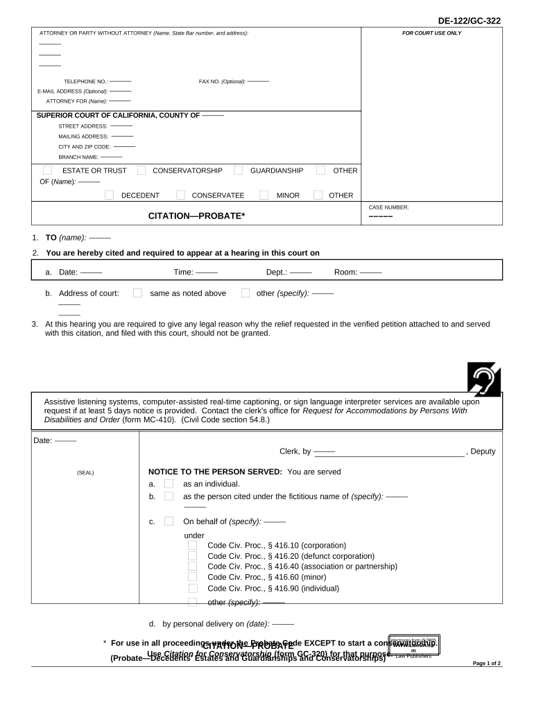 Probate Proof Service Form Fill Out And Sign Printable PDF Template