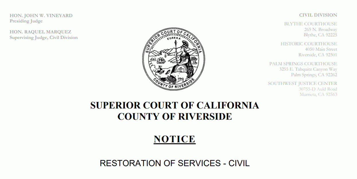 California Superior Court Civil Notice To Party Form Civil Form 2023