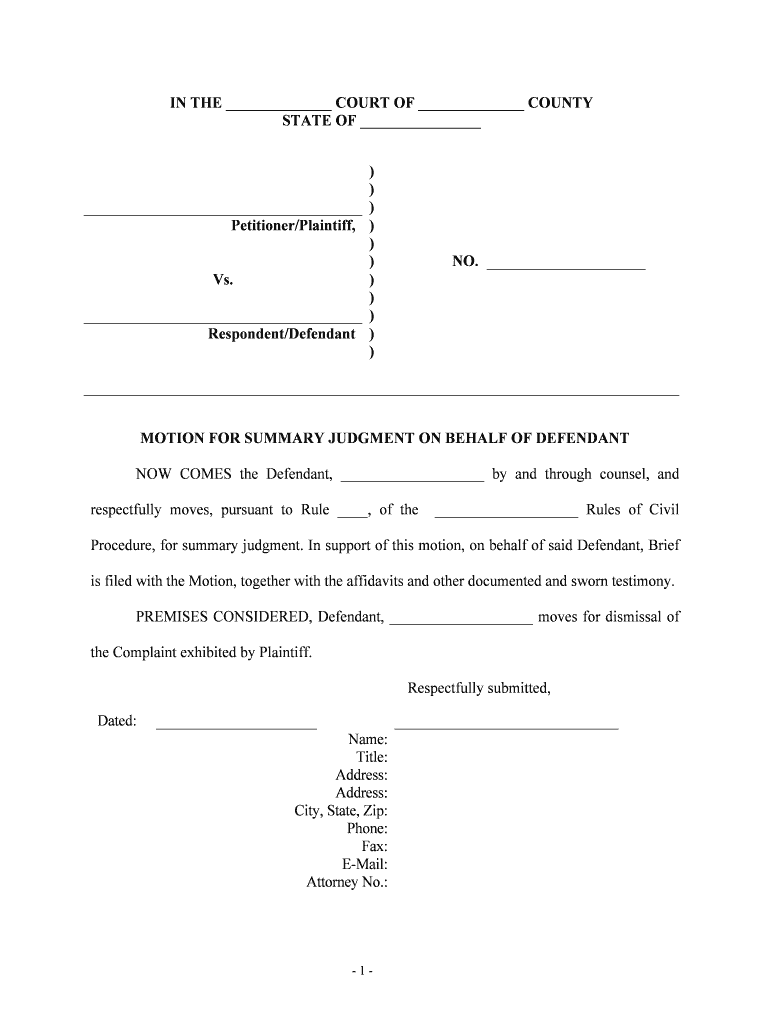 Summary Defendant Form Fill Out And Sign Printable PDF Template SignNow