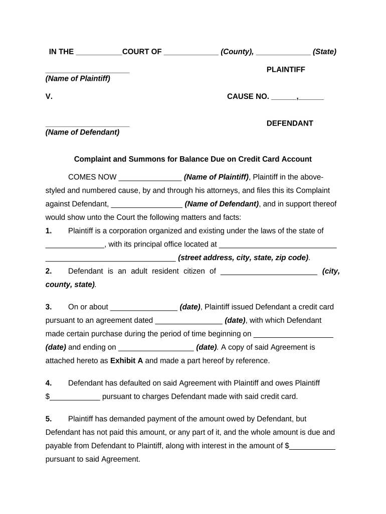 Summons Complaint Form Fill Out And Sign Printable PDF Template SignNow