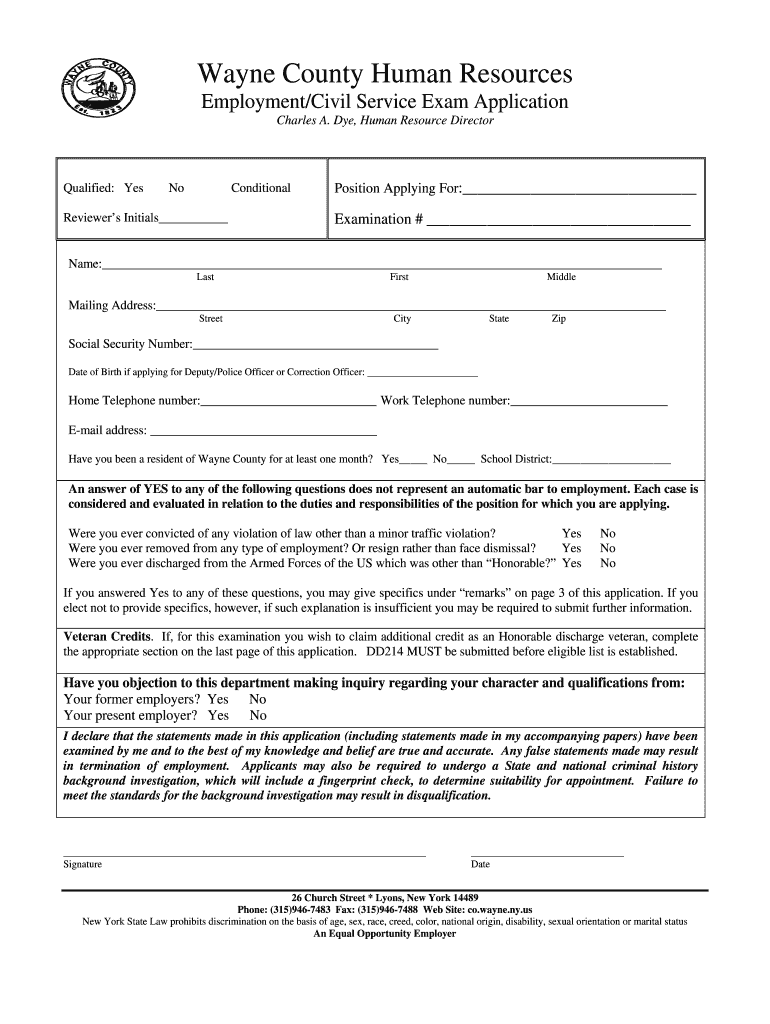 Wayne County Civil Service Fill Out Sign Online DocHub