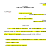 Word Template For Affidavit Form 4D civil Motions At Ontario Superior